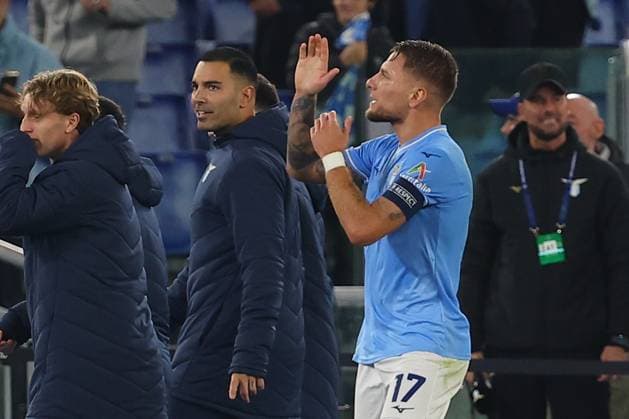 Rome, Italy 07.11.2023:Ciro Immobile of Lazio score the goal and celebrate with the team in the Uefa Champions League 2023-2024 football, group E, between SS Lazio vs Feyenoord at Olympic Stadium in Rome.  Copyright: xMarcoxIacobucci IPAxSportx xipa-x xx IPA_41481947 IPA_Agency_IPA41481947