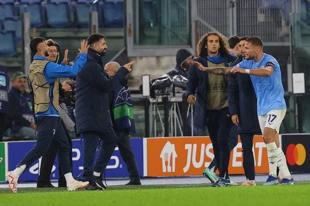 Rome, Italy 07.11.2023:Ciro Immobile of Lazio score the goal and celebrate with the team in the Uefa Champions League 2023-2024 football, group E, between SS Lazio vs Feyenoord at Olympic Stadium in Rome.  Copyright: xMarcoxIacobucci IPAxSportx xipa-x xx IPA_41481949 IPA_Agency_IPA41481949