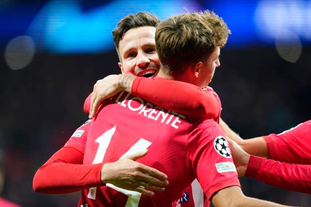 ESP: Atletico de Madrid v Celtic FC. UEFA Champions League match, Group E, date 4 Saul Niguez of Atletico de Madrid celebrates his goal with his teammates during the UEFA Champions League match, Group E, between Atletico de Madrid and Celtic FC played at Civitas Mertropolitano Stadium on November 7, 2023 in Madrid, Spain. kpng Copyright: xAlexxCarrerasx xImagox AC_231107_024