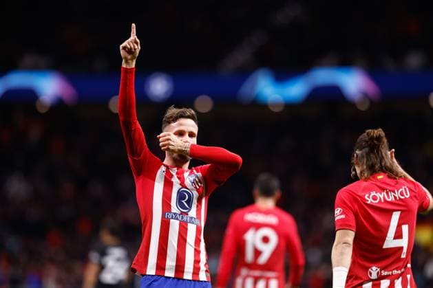 November 7, 2023, MADRID, MADRID, SPAIN: Saul Niguez of Atletico de Madrid celebrates a goal during the UEFA Champions League, Group E, football match played between Atletico de Madrid and Celtic FC at Civita Metropolitano stadium on November 07, 2023, in Madrid, Spain. MADRID SPAIN - ZUMAa181 20231107_zaa_a181_145 Copyright: xOscarxJ.xBarrosox