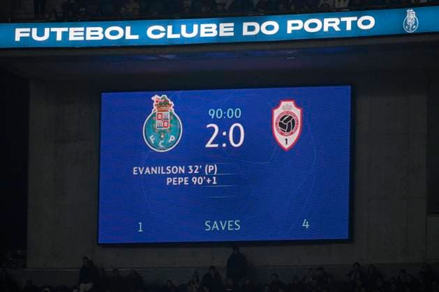 FC Porto v Royal Antwerp FC - UEFA Champions League PORTO, PORTUGAL - NOVEMBER 07 : scoreboard during the UEFA Champions League group H match between FC Porto and Royal Antwerp FC on November 7, 2023 in Porto, Portugal, 07 11 2023 Porto Portugal  Copyright: xPeterxDexVoechtx
