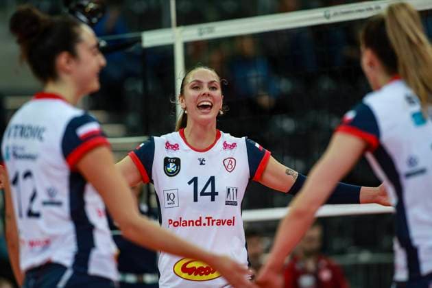 2023.11.07 LODZ ARENA MECZ SIATKOWKA CEV VOLLEYBALL CHAMPIONS LEAGUE VOLLEY 2024 GROT BUDOWLANI LODZ - SC POTSDAM N Z MAY MACKENZIE FOTO: ARTUR KRASZEWSKI A.P.P.A. NEWSPIX.PL --- Newspix.pl POLAND OUT!  20231107APPA_3438AK