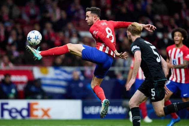 Saul Niguez of Atletico de Madrid controls the ball during the UEFA Champions League match between Atletico Madrid v Celtic in Madrid, Spain, on November 7, 2023 (photo by: Panoramic) FOOTBALL : Atletico de Madrid vs Celtic Glasgow - UEFA Ligue des Champions - 07 11 2023 AlvaroMedranda Panoramic 