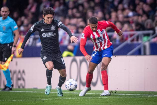 7th November 2023; Metropolitano Stadium, Madrid, Spain, Champions League, Group Stage Football, Atletico Madrid versus Celtic; Samuel Lino and Hyeon-Gyu Oh  ActionPlus12573790 AgenciaxLOF