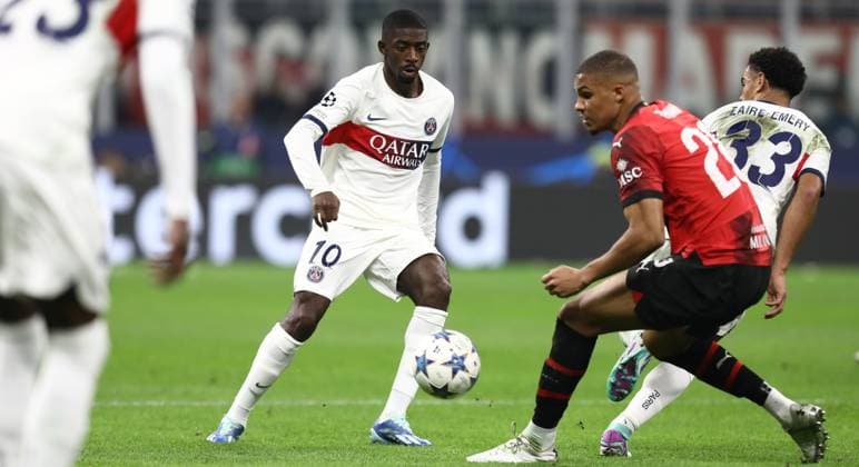 November 7, 2023, Milan, Lombardy, Italy: OUSMANE DEMBELE 10 of Paris Saint Germain in action during the UEFA Champions League Group Stage game between AC Milan and Paris Saint Germain on Tuesday November 7th 2023 at Stadio San Siro, Italy Milan Italy - ZUMAc179 20231107_zep_c179_107 Copyright: xMickaelxChavetx