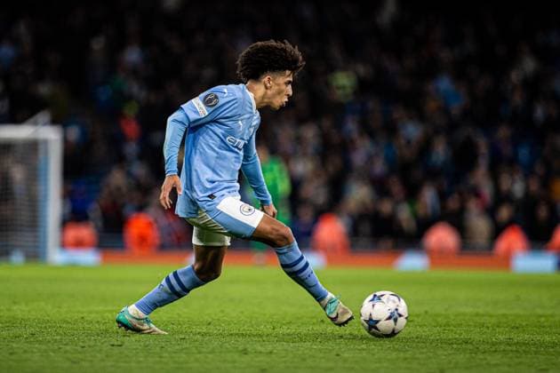 MANCHESTER, ENGLAND NOVEMBER 7 Rico Lewis of Man City during the UEFA Champions League Group Stage match between Manchester City and BSC Young Boys at Etihad Stadium on November 7, 2023 in Manchester, England Manchester Etihad Stadium England United Kingdom Copyright: xJustPictures.ch DaniloxFernandesx jp-en-EuSpIm-Man.City_Y.Boys_07Nov2023_DAF_00055