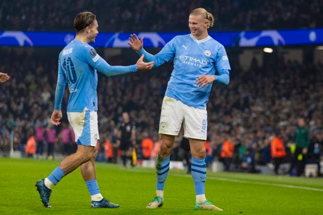 Manchester City v BSC Young Boys: Group G - UEFA Champions League 2023 24 Goal 2-0 Erling Haaland 9 of Manchester City celebrates his goal during the UEFA Champions League Group G match between Manchester City and BSC Young Boys at the Etihad Stadium, Manchester on Tuesday 7th November 2023. Manchester Manchester United, ManU Kingdom  Copyright: xMIxNewsx originalFilename:fletcher-manchest231107_npWaf.jpg