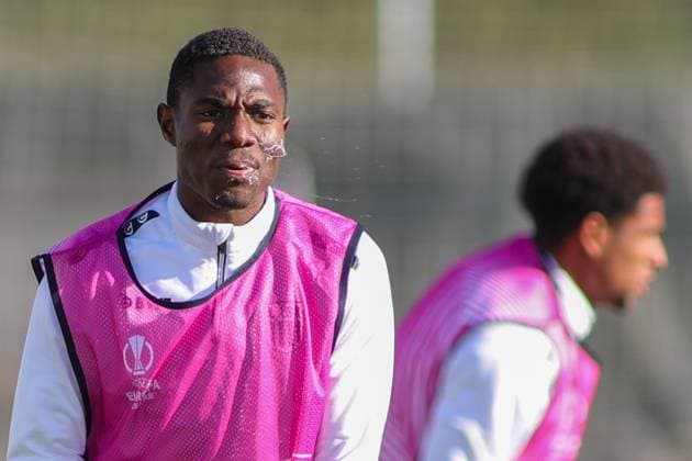 SOCCER - UEFA EL, LASK vs Saint-Gilloise, preview LINZ,AUSTRIA,08.NOV.23 - SOCCER - UEFA Europa League, group stage, Linzer ASK vs Royale Union Saint-Gilloise, preview, training LASK. Image shows Moses Usor (LASK).  GEPAxpictures xManuelxBinder