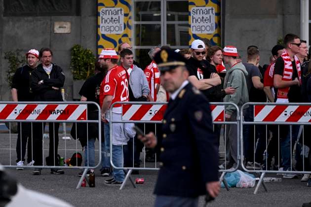 Football, CL, SSC Naples - 1. FC Union Berlin, Union fans in Naples