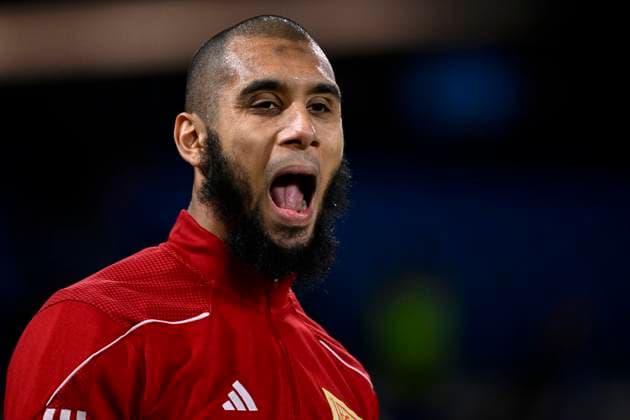 Aissa Laidouni of FC Union Berlin reacts during the warm up before the Champions League Group C football match between SSC Napoli and FC Union Berlin at Diego Armando Maradona stadium in Naples (Italy), November 8th, 2023. AndreaxStaccioli