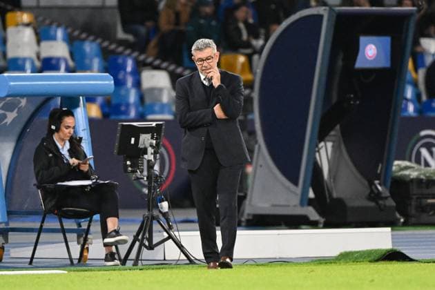 Football, Men, Season 2023 2024, UEFA Champions League Group C, Matchday 4 , SSC Napoli 1 FC Union Berlin, v l Coach Urs Fischer 1 FC Union Berlin , 08 11 2023, Copyright: xMatthiasxKochx