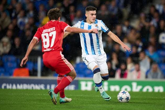 Editorial use only Real Sociedad v Benfica, UEFA Champions League match, Group D, date 4. Football, Reale Arena Stadium, San Sebastian, Spain - 8 November 2023 Editorial use only  Copyright: xPRESSINPHOTO Shutterstockx 14198068h