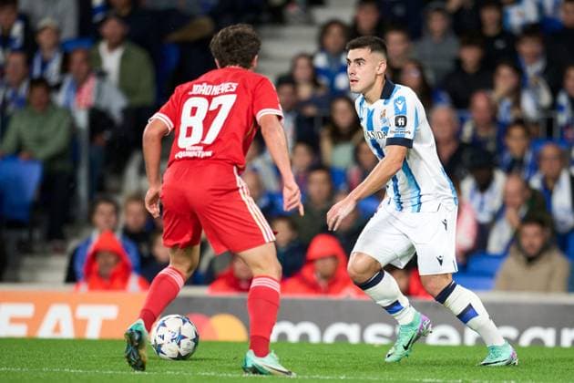 Editorial use only Real Sociedad v Benfica, UEFA Champions League match, Group D, date 4. Football, Reale Arena Stadium, San Sebastian, Spain - 8 November 2023 Editorial use only  Copyright: xPRESSINPHOTO Shutterstockx 14198068v