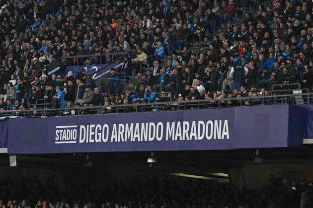 Soccer, Men, Season 2023 2024, UEFA Champions League Group C, Matchday 4 , SSC Napoli 1 FC Union Berlin, f l lettering Stadio Diego Armando Maradona, 08 11 2023, Copyright: xMatthiasxKochx