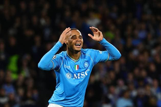 Natan Bernardo de Souza of SSC Napoli during the Champions League Group C football match between SSC Napoli and FC Union Berlin at Diego Armando Maradona stadium in Naples (Italy), November 8th, 2023. cesarexpurini