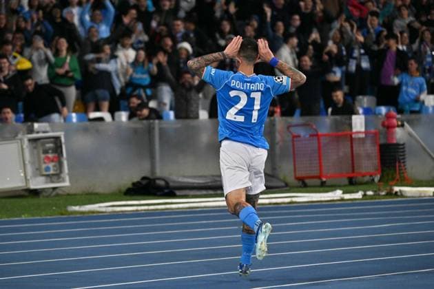 November 8, 2023, NAPLES, ITALY: Napoli™s foreward Matteo Politano after goal during the UEFA Champions League Group C soccer match between SSC Napoli and Union Berlin in Diego Armando Maradona stadium, Naples (Italy) 8 november 2023. .ANSA FELICE DE MARTINO Soccer: UEFA Champions League; SSC Napoli vs Union Berlin  - ZUMAa110 20231108_zaf_a110_020 Copyright: xFelicexDexMartinox