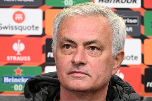 Coach of AS Rome Jose Mourinho during the press conference, PK, Pressekonferenz prior to the Football Europa League 4th round Group G match Slavia Praha vs AS Rome, Prague, Czech Republic, November 8, 2023. (CTKxPhoto MichalxKamaryt) CTKPhotoP2023110808235  CTKPhotoP2023110808235
