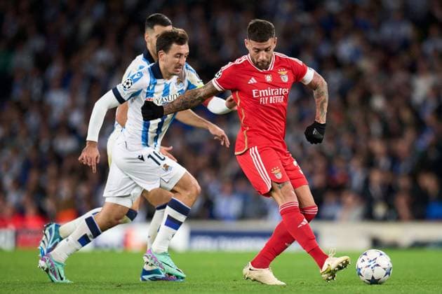 Editorial use only Real Sociedad v Benfica, UEFA Champions League match, Group D, date 4. Football, Reale Arena Stadium, San Sebastian, Spain - 8 November 2023 Editorial use only  Copyright: xPRESSINPHOTO Shutterstockx 14198068aa