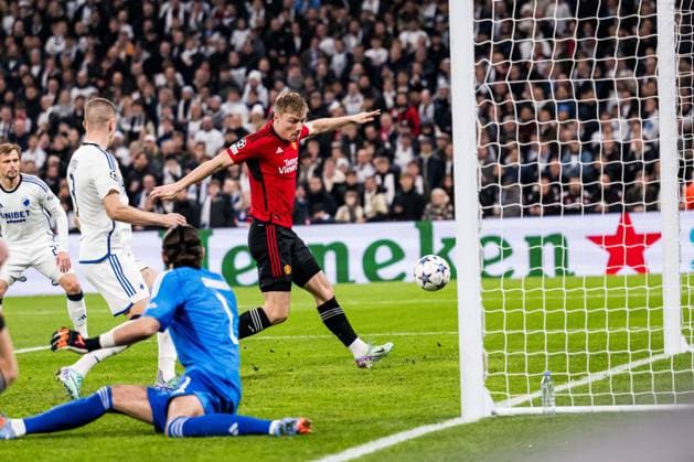 231108 Rasmus Hojlund of Manchester United during the UEFA Champions League football match between FC Copenhagen and Manchester United on November 8, 2023 in Copenhagen Photo Petter Arvidson BILDBYRAN kod PA PA0685 fotboll football soccer fotball champions league fc copenhagen manchester united bbeng  Copyright: PETTERxARVIDSON BB231108PA038