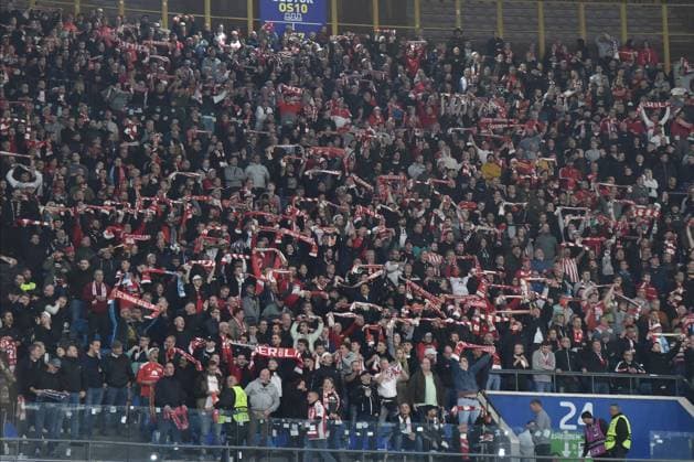 UEFA Champions League football match - SSC Napoli vs FC Union Berlin the curve of Berlin fans during the Uefa Champions League between SSC Napoli vs FC Union Berlin at Diego Armando Maradona Stadium Naples Italy  Copyright: xIPAxSport ABACAx