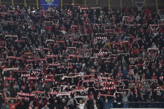 UEFA Champions League football match - SSC Napoli vs FC Union Berlin the curve of Berlin fans during the Uefa Champions League between SSC Napoli vs FC Union Berlin at Diego Armando Maradona Stadium Naples Italy  Copyright: xIPAxSport ABACAx