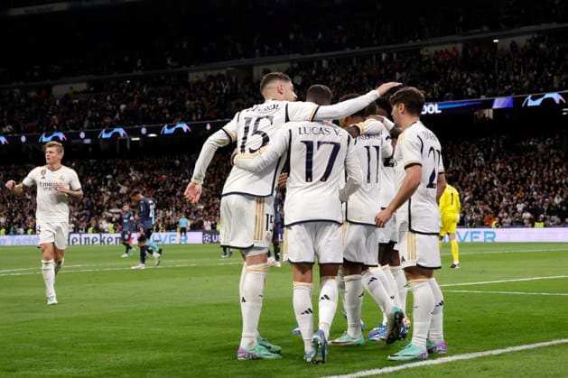 Brahim Diaz of Real Madrid CF goal during Real Madrid vs SC Braga Champions League match on November 08, 2023 at Santiago Bernabeu Stadium in Madrid, Spain. Photo: Senis Cebolla ALFAQUI Madrid Santiago Bernabeu Stadium Spain Copyright: xSenisx xCebollax xALFAQUIx