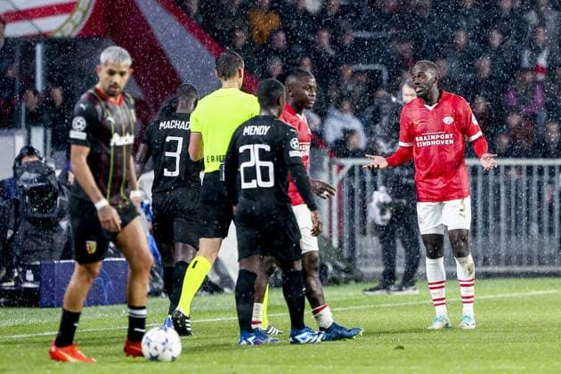 EINDHOVEN, 08-11-2023, Philips Stadium, UEFA Champions League season 2023 24, PSV player Jordan Teze during the match between PSV and RC Lens. PSV - Lens  x23092704x Copyright: