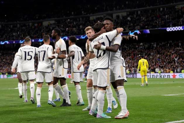 Brahim Diaz of Real Madrid CF goal during Real Madrid vs SC Braga Champions League match on November 08, 2023 at Santiago Bernabeu Stadium in Madrid, Spain. Photo: Senis Cebolla ALFAQUI Madrid Santiago Bernabeu Stadium Spain Copyright: xSenisx xCebollax xALFAQUIx