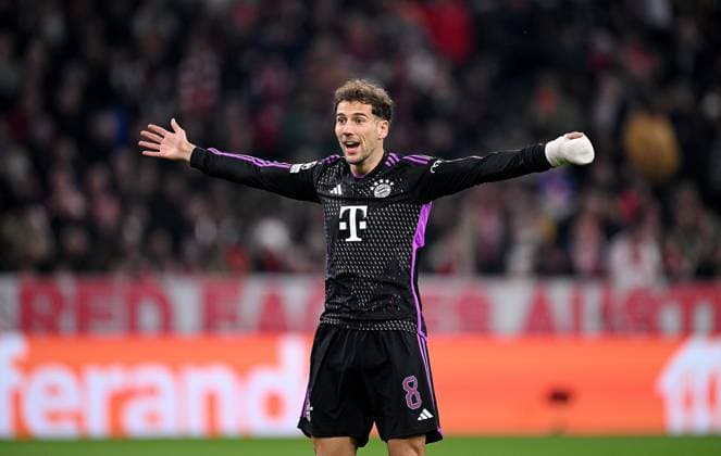 FOOTBALL CHAMPIONS LEAGUE SEASON 2023 2024 Preliminary Round Group A 4 Matchday FC Bayern Muenchen Galatasaray Istanbul 08 11 2023 Cheers Leon Goretzka FC Bayern Muenchen
