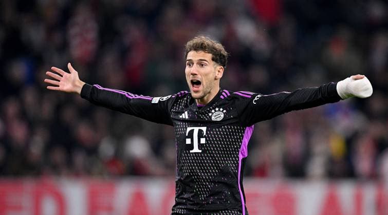 FOOTBALL CHAMPIONS LEAGUE SEASON 2023 2024 Preliminary Round Group A 4 Matchday FC Bayern Muenchen Galatasaray Istanbul 08 11 2023 Cheers Leon Goretzka FC Bayern Muenchen