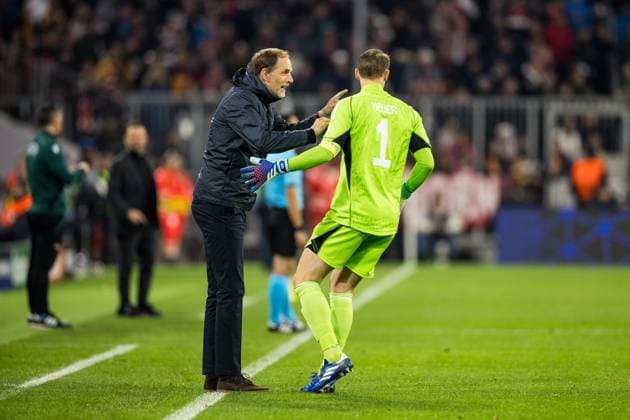 UEFA Champions League FC Bayern Muenchen Galatasaray 08 11 2023 Thomas Tuchel Coach FC Bayern Muenchen with Manuel Neuer FC Bayern Muenchen, 1 UEFA Champions League FC Bayern Muenchen Galatasaray, Muenchen, Allianz Arena on 08 11 2023 Copyright: xBEAUTIFULxSPORTS Wunderlx