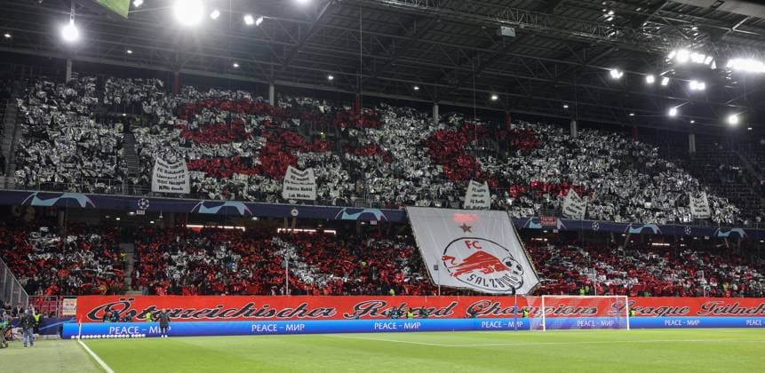 SOCCER - UEFA CL, RBS vs Inter SALZBURG,AUSTRIA,08.NOV.23 - SOCCER - UEFA Champions League, group stage, Red Bull Salzburg vs FC Internazionale Milano. Image shows fans.  GEPAxpictures xHaraldxSteiner