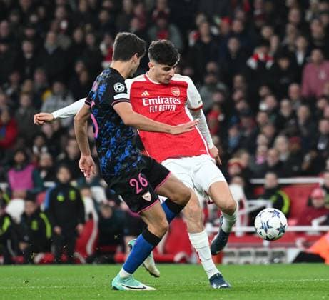 Arsenal v Sevilla UEFA Champions League Kai Havertz of Arsenal shoots during the UEFA Champions League Group B match at the Emirates Stadium, London Copyright: xNigelxBramleyx FIL-19220-0033 UK Newspapers OUT