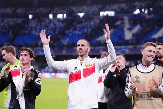 Naples, Italy, November 8th 2023: Players of Union Berlin celebrate at the end of the Champions League match between SSC Napoli and Union Berlin at Stadio Diego Armando Maradona on November 8, 2023 in Naples, Italy (Foto Mosca SPP) Copyright: xFotoxMoscax xSPPx spp-en-FoMoSp-DSC01918-sv