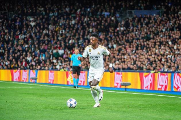 Real Madrid vs Braga; Matchday 04 Uefa Champions League 2023 2024 Vinicius Junior (Real Madrid) in action during the football match of Uefa Champions League between Real Madrid vs Braga played at Bernabeu stadium on November 08, 2023 in Madrid, Spain Madrid Bernabeu stadium Madrid Spain Copyright: xAlbertoxGardinx AGardin_20231108_football_Champions League_Real Madrid vs Braga_168