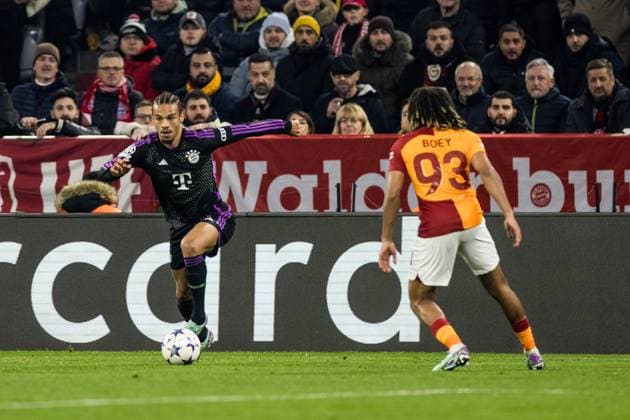 UEFA Champions League FC Bayern Muenchen Galatasaray 08 11 2023 Leroy Sane FC Bayern Muenchen, 10 , Sacha Boey Galatasaray, 93 UEFA Champions League FC Bayern Muenchen Galatasaray, Muenchen, Allianz Arena on 08 11 2023 Copyright: xBEAUTIFULxSPORTS Wunderlx