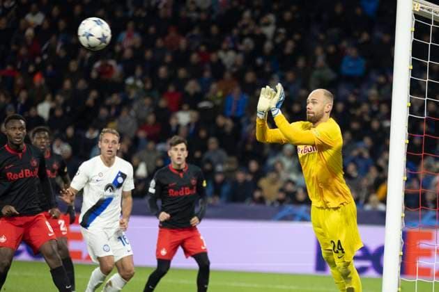 SOCCER - UEFA CL, RBS vs Inter SALZBURG,AUSTRIA,08.NOV.23 - SOCCER - UEFA Champions League, group stage, Red Bull Salzburg vs FC Internazionale Milano. Image shows Alexander Schlager (RBS).  GEPAxpictures xGintarexKarpaviciute