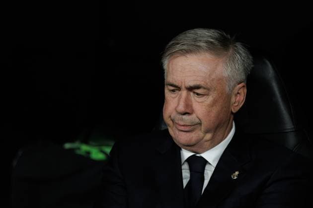 November 8, 2023: Real Madrid coach Carlo Ancelotti during the UEFA Champions League, Group C, football match played between Real Madrid and SC Braga at Santiago Bernabeu stadium on November 08, 2023, in Madrid, Spain. - ZUMAa181 20231108_zaa_a181_096 Copyright: xGuillermoxMartinezx