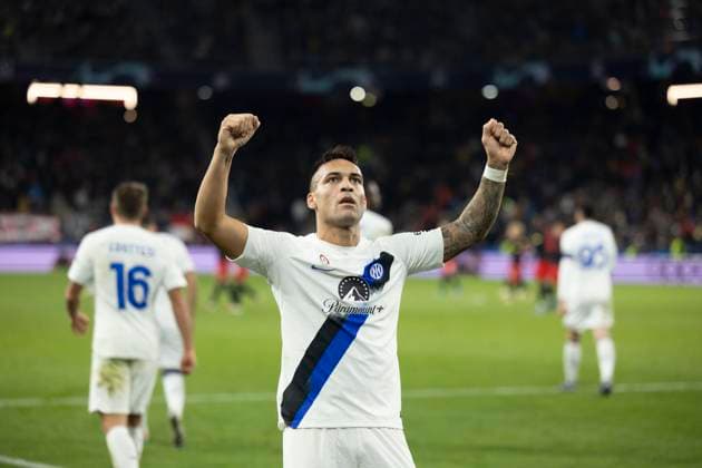 SOCCER - UEFA CL, RBS vs Inter SALZBURG,AUSTRIA,08.NOV.23 - SOCCER - UEFA Champions League, group stage, Red Bull Salzburg vs FC Internazionale Milano. Image shows the rejoicing of Laurato Martinez (Inter).  GEPAxpictures xGintarexKarpaviciute