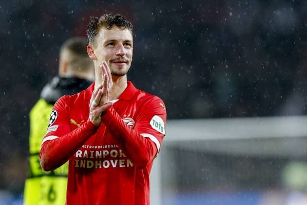 EINDHOVEN, 08-11-2023, Philips Stadium, UEFA Champions League season 2023 24, PSV player Olivier Boscaglii after the match between PSV and RC Lens. End result 1-0 PSV - Lens  x23093789x Copyright: