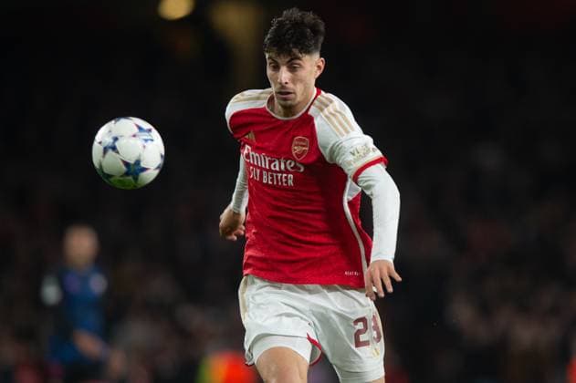8th November 2023; Emirates Stadium, London, England; Champions League Football, Group Stage, Arsenal versus Sevilla; Kai Havertz of Arsenal chases the ball  ActionPlus12574004 SalvioxCalabrese