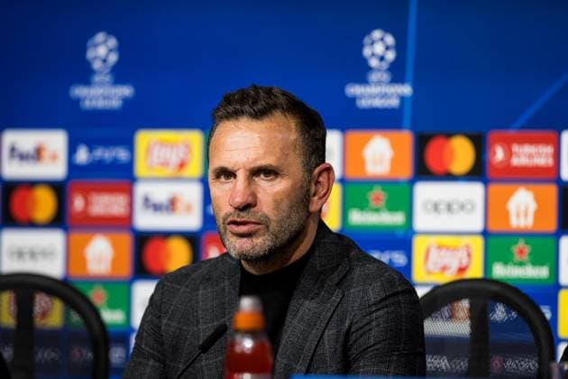 UEFA Champions League FC Bayern Muenchen Galatasaray 08 11 2023 Okan Buruk Coach Galatasaray at the press conference UEFA Champions League FC Bayern Muenchen Galatasaray, Munich, Allianz Arena on 08 11 2023 Copyright: xBEAUTIFULxSPORTS Wunderlx