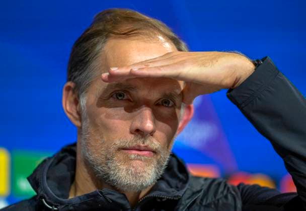 08 11 2023, Football UEFA Championsleague 2023 2024 4 Matchday Preliminary Round, FC Bayern Munich Galatasaray Istanbul SK, at Allianz Arena Munich Coach Thomas Tuchel FC Bayern Munich at the following press conference DFL and DFB regulations prohibit any use of photographs as image sequences and or quasi video