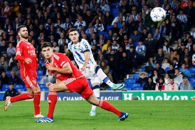 Ander Barrenetxea (Sociedad), NOVEMBER 8, 2023 - Football Soccer : UEFA Champions League Group D match between Real Sociedad 3-1 SL Benfica at Reale Arena in San Sebastian, Spain. Noxthirdxpartyxsales  (235041557)