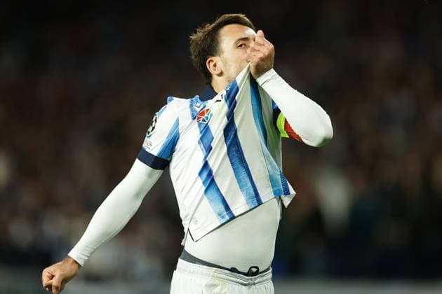 Mikel Oyarzabal (Sociedad), NOVEMBER 8, 2023 - Football Soccer : Oyarzabal celebrate after his goal during UEFA Champions League Group stage Group D match between Real Sociedad 3-1 SL Benfica at the Reale Arena in San Sebastian, Spain. Noxthirdxpartyxsales  (235069795)