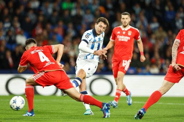 Mikel Oyarzabal (Sociedad), NOVEMBER 8, 2023 - Football Soccer : UEFA Champions League Group stage Group D match between Real Sociedad 3-1 SL Benfica at the Reale Arena in San Sebastian, Spain. Noxthirdxpartyxsales  (235069801)