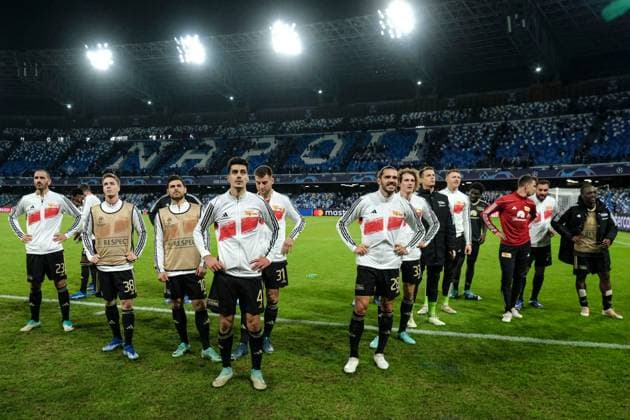 UEFA Champions League football match - SSC Napoli vs FC Union Berlin Union Berlin celebrates the result with their fans after the Uefa champions league match between SSC Napoli vs Union Berlin at the Diego Armando Maradona Stadium in Naples, southern Italy, on November 08, 2023. Naples Italy  Copyright: xIPAxSport ABACAx