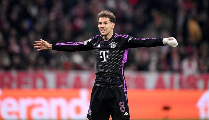 FOOTBALL CHAMPIONS LEAGUE SEASON 2023 2024 Preliminary Round Group A 4 Matchday FC Bayern Muenchen Galatasaray Istanbul 08 11 2023 Cheers Leon Goretzka FC Bayern Muenchen