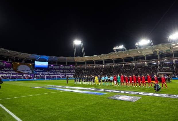 Football - UEFA Europa League - Group E - Toulouse FC v Liverpool FC TOULOUSE, ENGLAND - Thursday, November 9, 2023: Liverpool players line-up before the UEFA Europa League Group E match-day 4 game between Toulouse FC and Liverpool FC at the Stadium de Toulouse. (Photo by David Rawcliffe Propaganda) TOULOUSE Stadium de Toulouse OCCITANIA FRANCE  Copyright: xDavidxRawcliffex P2023-11-09-Toulouse_Liverpool-18