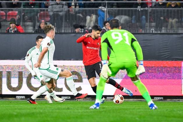 Martin Terrier ( 7 - Rennes ) - FOOTBALL : Rennes vs Panathinaikos - Ligue Europa - 09 11 2023 FedericoPestellini Panoramic 